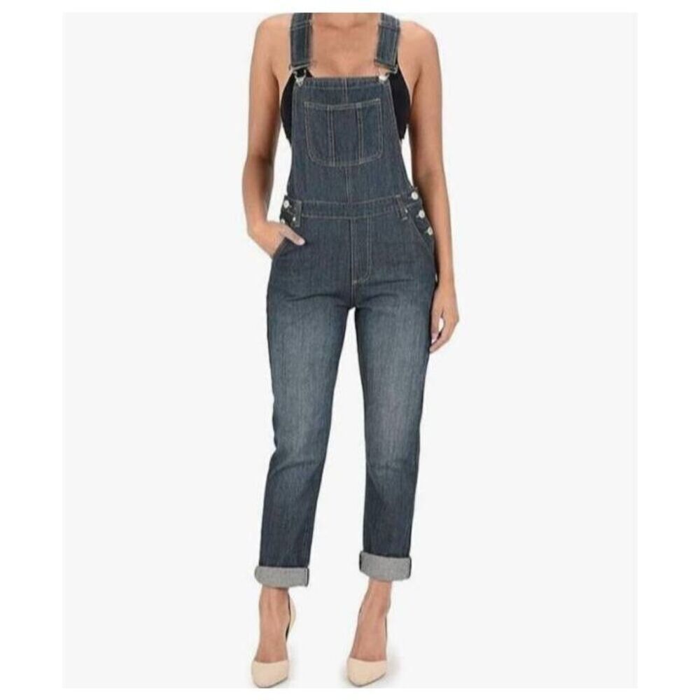 LOVE MODA BLUE BOYFRIEND OVERALLS SZ.1X EUC